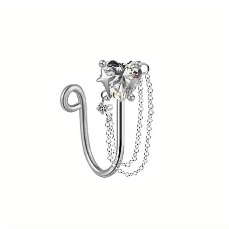 

1 шт., модное индивидуальное кольцо в носу, зажим для носа, бесплатный пирсинг, темперамент, красивое кольцо в носу в форме сердца, украшения для пирсинга