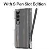 For Samsung Galaxy Z Fold 6 5 4 3 Transparent Case Shockproof Back Cover With S Pen Holder Shell For Samsung Z Fold5 Fold6 Coque