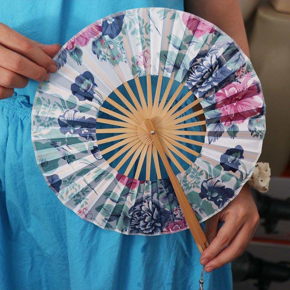 Exquisite Folding Hand Fan Round Hand Circular Fan Home Decor Windmill Fan  Wedding Party Decor
