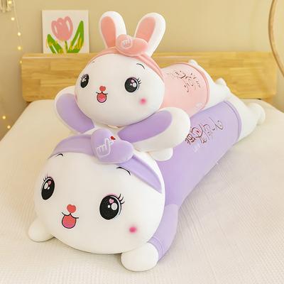 Niedliches Herzaugenbrauen-Kaninchen Kissen Plüschtier Mädchen Lange Streifen und Beine Schlafpuppe Puppe Puppe Geschenk