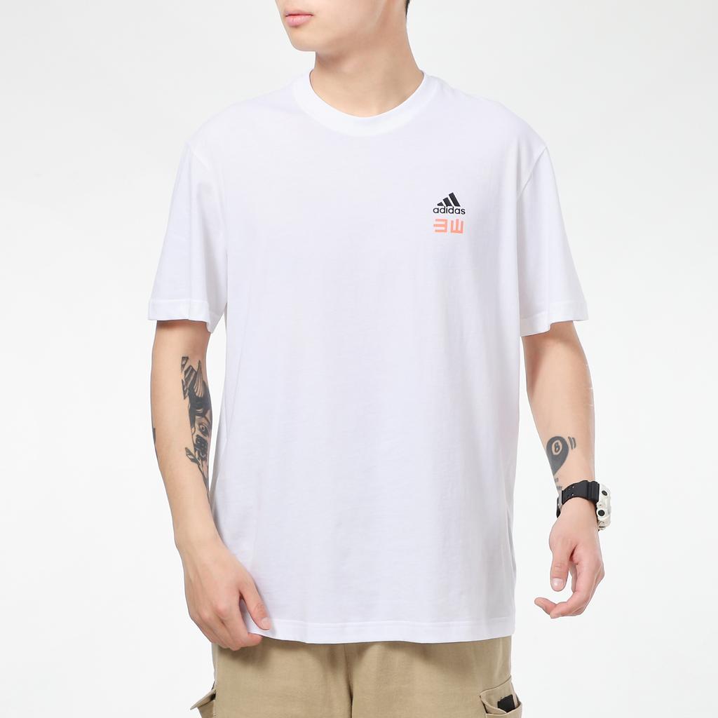 Adidas Iseem Gfx Tee Outdoor Sports Print Round Neck Short Sleeve Unisex Tops White GN7335