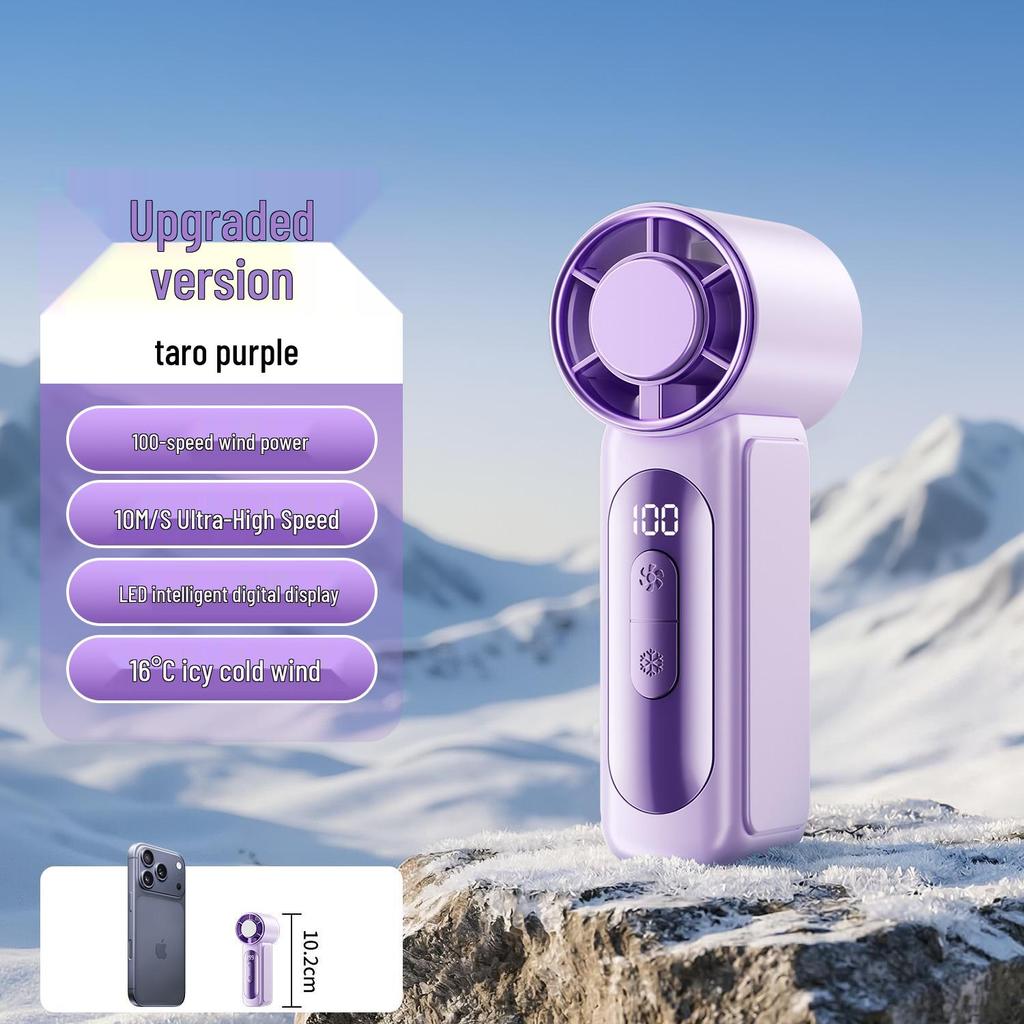 Smart Digital Display Handheld Rechargeable Mini Fan – Stepless Speed & Portable for Outdoor Use