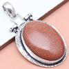 Pendant Red Sunsitara Gemstone Gift For Her Silver Jewelry 1.75"