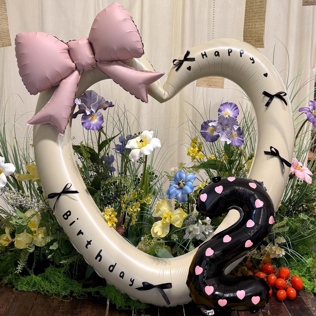 40 Inch Pink Heart Foil Balloon Black Digital Aluminum Birthday Party Decor Baby Shower Girls Gift for Wedding Baby Shower Prop