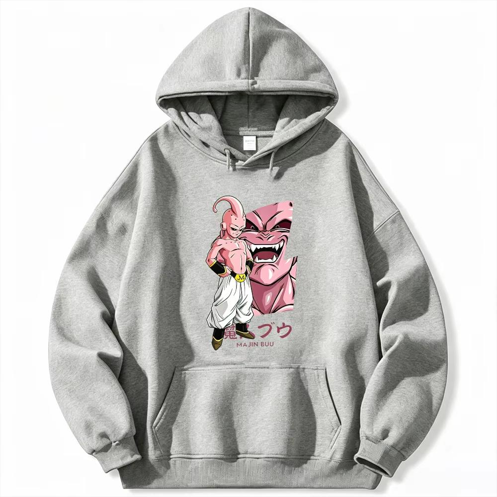 Dragon Ball Majin Buu Anime Hoodie for Men, High Quality Warm Pullover Sweatshirt for Autumn Winter Women And Men Hoddies