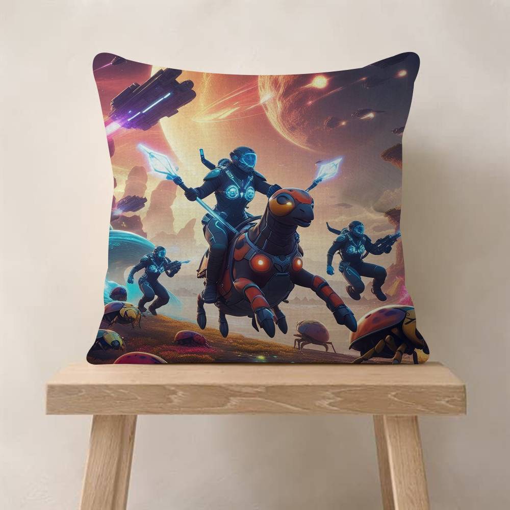 Game HHelldiversS Cool Cushion Cover Pillowcase Upholstery Sofa Throw Pillow Home Decor Pillowcas