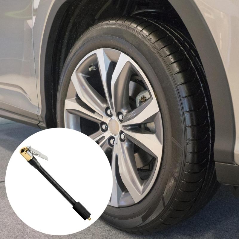 Tire Air Chuck Adapter With 6mm Thread Quick Clip Design For Easy Inflation On Bike Motorcycle & Car Tires