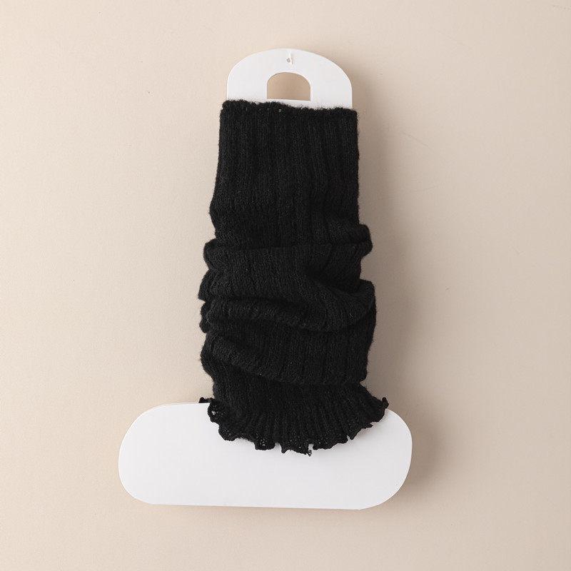 Women's White Knitted Slouch Socks for Spring/Autumn, Mid-High Calf, JK School Style, Perfect with Leather Shoes