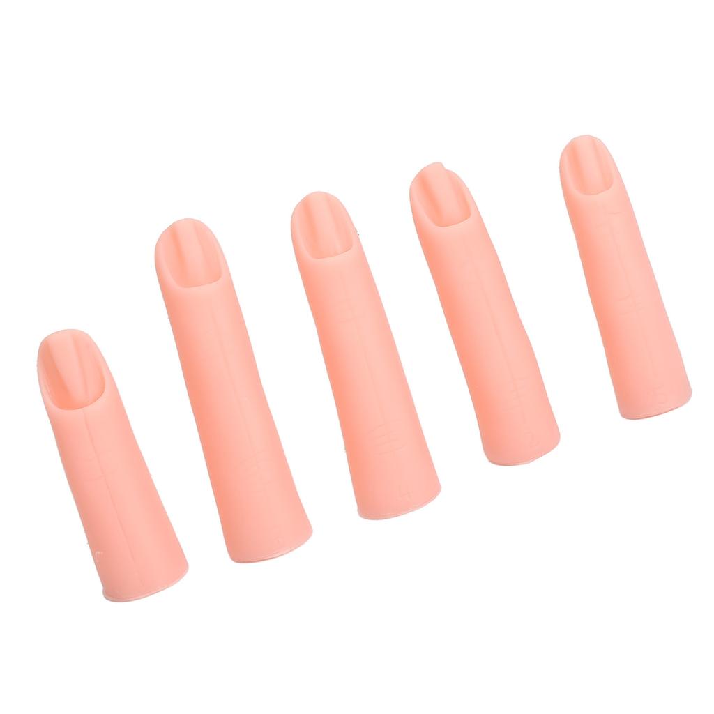 5pcs Nail Art Practice Fake Finger Professional DIY Soft Silicone Training Finger Model with Magnet