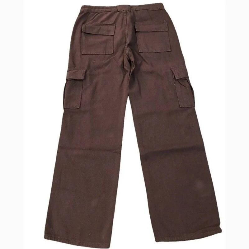 Fashion Vintage Loose Denim Pants Women Casual High Waist Wide Leg Jeans For Women Elegant Solid Pocket Straight Trousers 30669