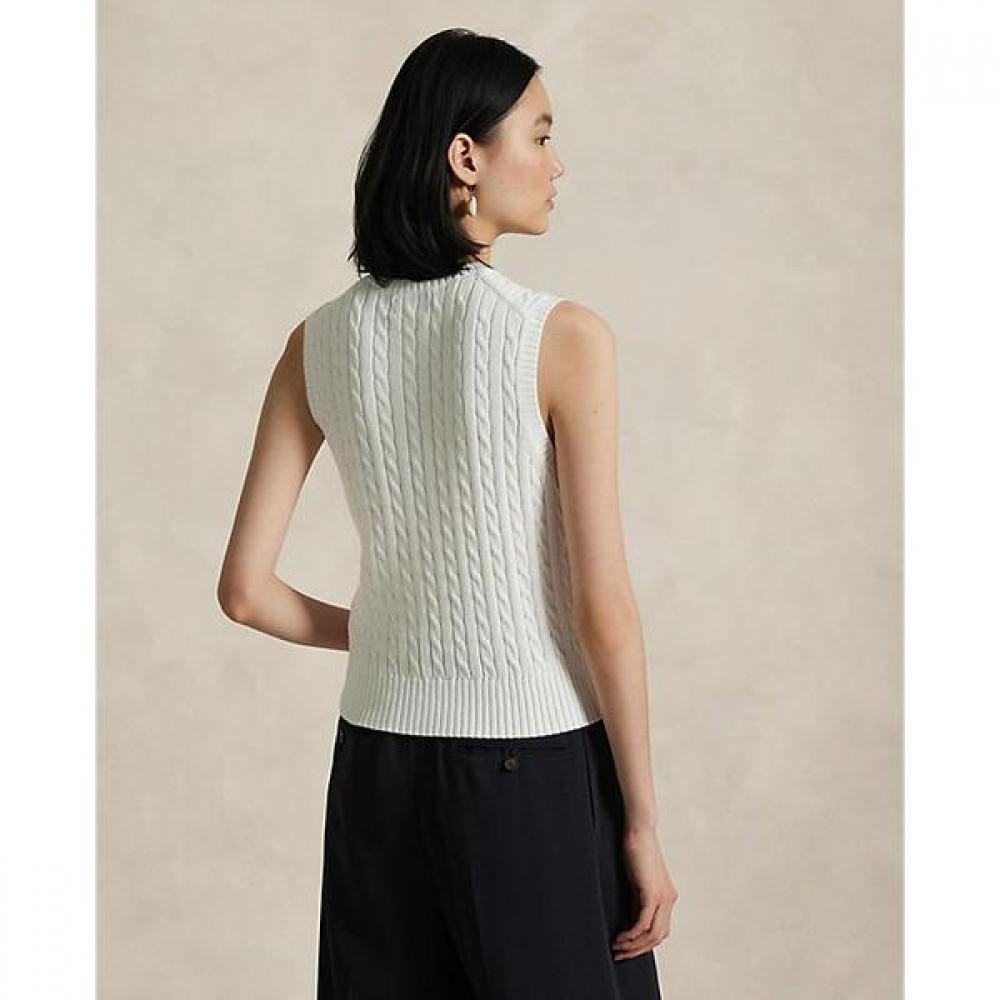 Polo Ralph Lauren Women S Cable Knit Cotton Sweater veSt  wmpoSwenc021229100 