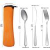 Stainless Steel Portable Cutlery Set with Cloth Bag - Includes Knife, Fork, Spoon & Chopsticks for Outdoor Travel