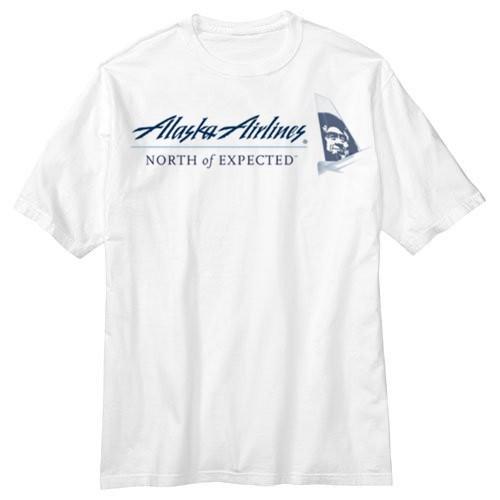 ALASKA Airlines Travel Flight T-shirt L