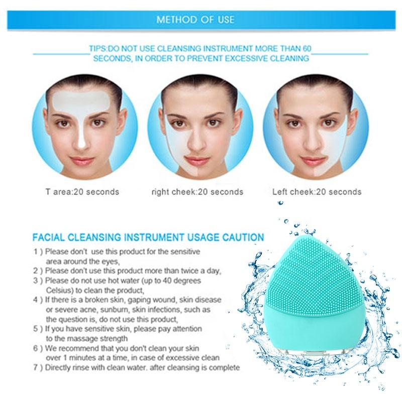 waterproof face scrub massage beauty equipment electronic facial cleansing brush