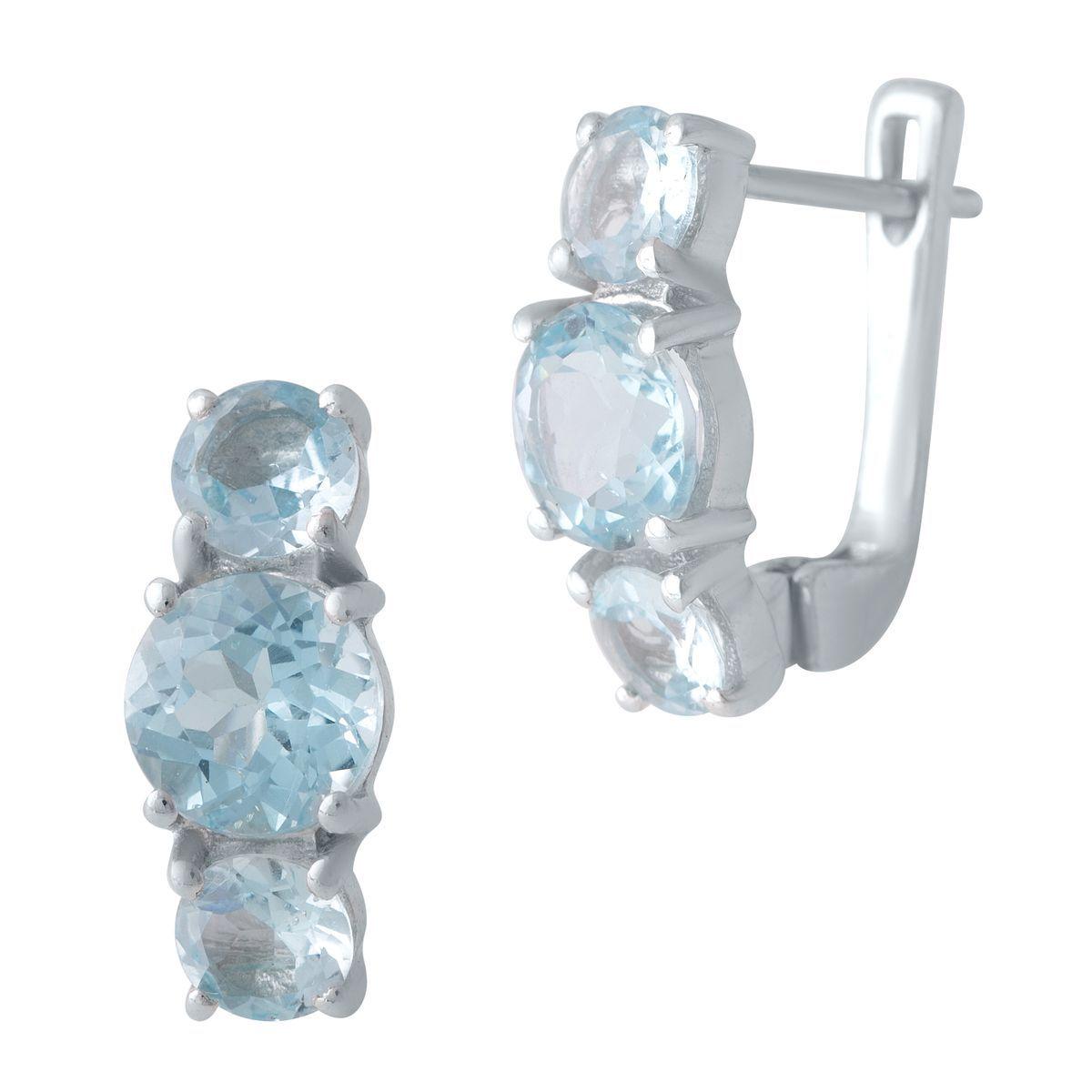 

Срібні сережки з натуральним топазом 5.482ct (2018865) небо синє світло кольору