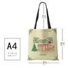 Christmas Snowman Hat Canvas Shopper Bag Merry Christmas Tree Reusable Shoulder Bag Large Capacity Folding Storage Tote Handbag CLE