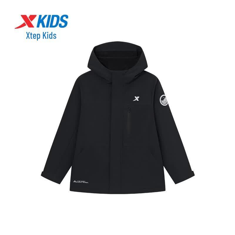 Xtep Kids 'Rock Shell' Tech Fleece Hooded Windbreaker Jacket