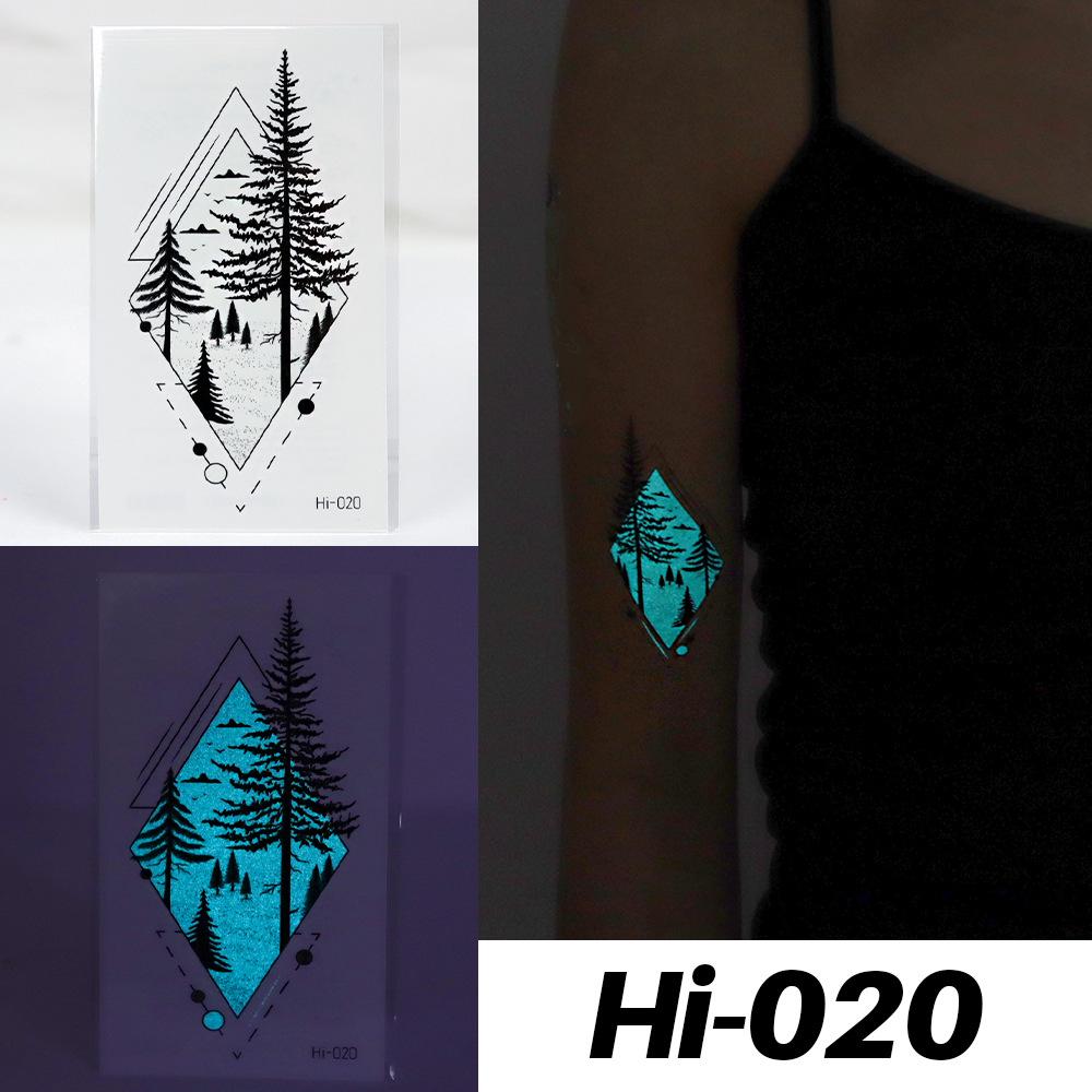 Waterproof Blue Luminous Tattoo Stickers: Snake & Butterfly Designs for Festivals