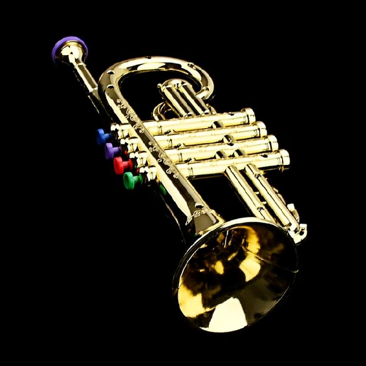 Golden Music Educational Children Trumpet Kids Trumpet Plastic for W/ 4 Colored