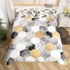 Geometric Duvet Cover Set Twin Queen Luxury Marble Comforter Cover Abstract Honeycomb Hexagon Bedding Set 2/3pcs for Boys Girls