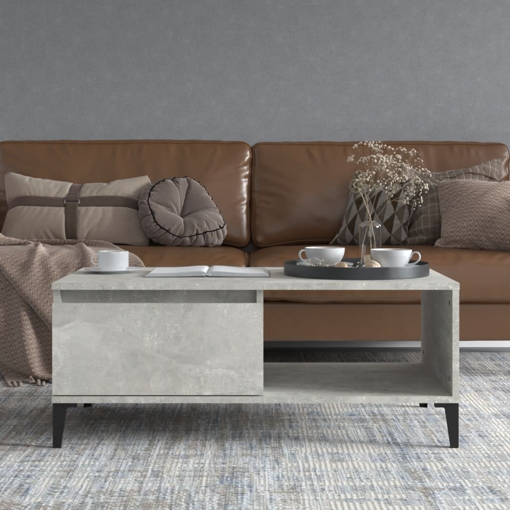 Coffee Table Concrete Grey 90 x 50 x 36.5 cm Particleboard
