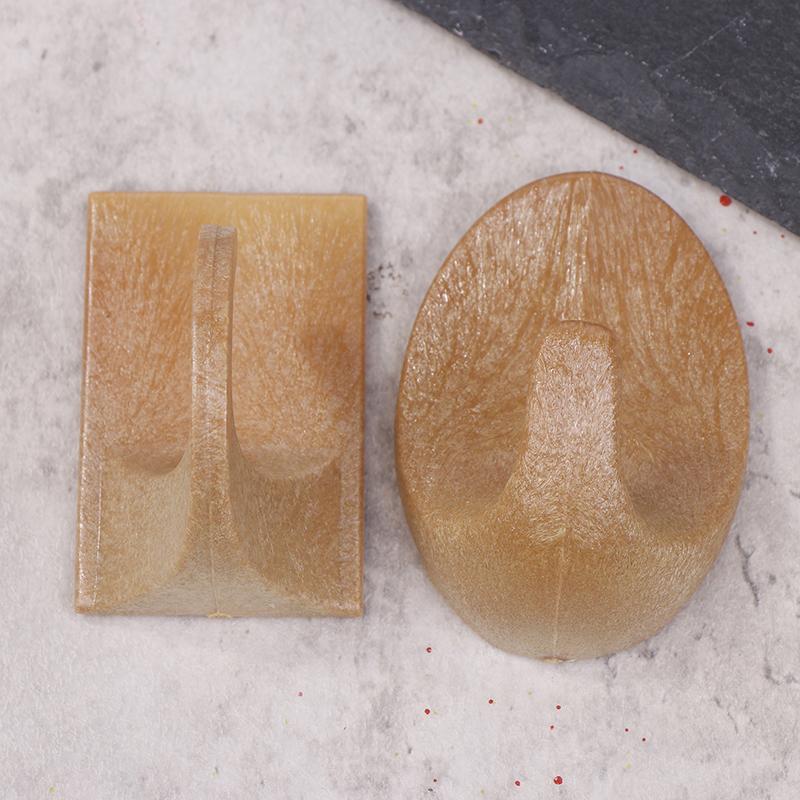 3pcs Plastic Wood Grain Hooks Household Adhesive Adhesive Hooks Wall Mounted Key Hooks Clothes Bag Organizer Kitchen Hooks