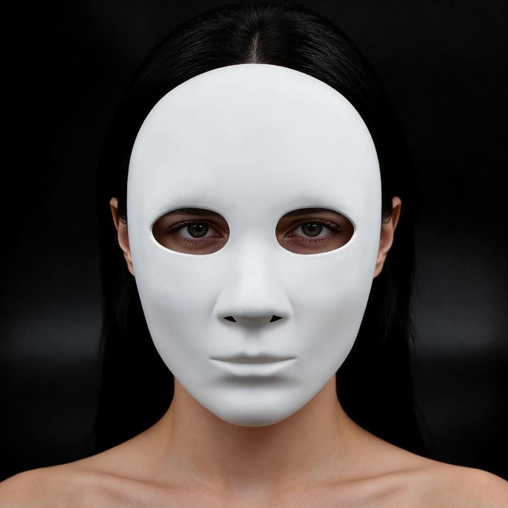 Maska na twarz DIY Pusta Biała Cosplay Rysowana Ręcznie Pogrubiona Plastikowa Maska Karnawałowa Maskarada Halloweenowe Kostiumy Akcesoria