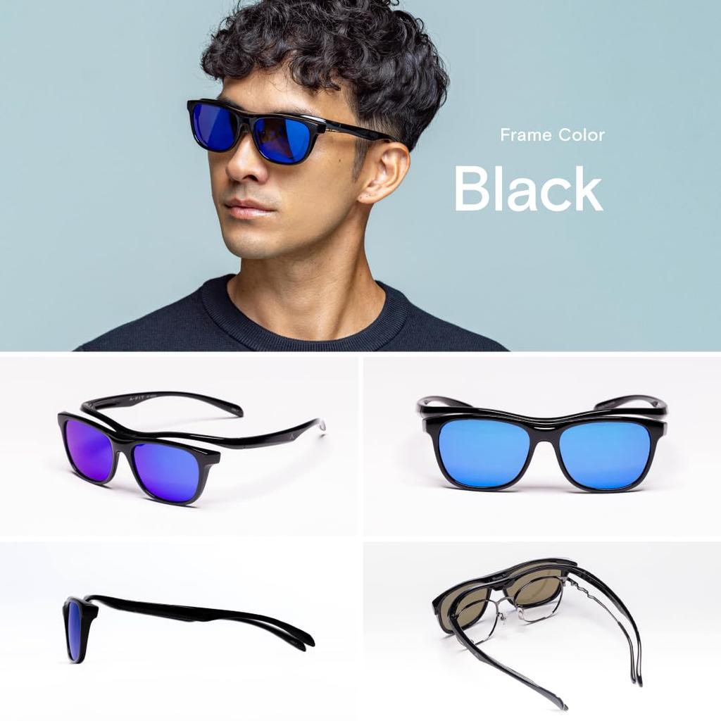 Sunglasses Wears Over UV400 Suitable for and Outdoor Activities Asian Fit UV Protection Men's Over-the-Glasses [Flip-Up Style, Glasses, Protection] -