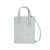Light Blue Visetos Monogram Mini Tote Bag with Top Handle & Detachable Strap for Daily & Casual Use