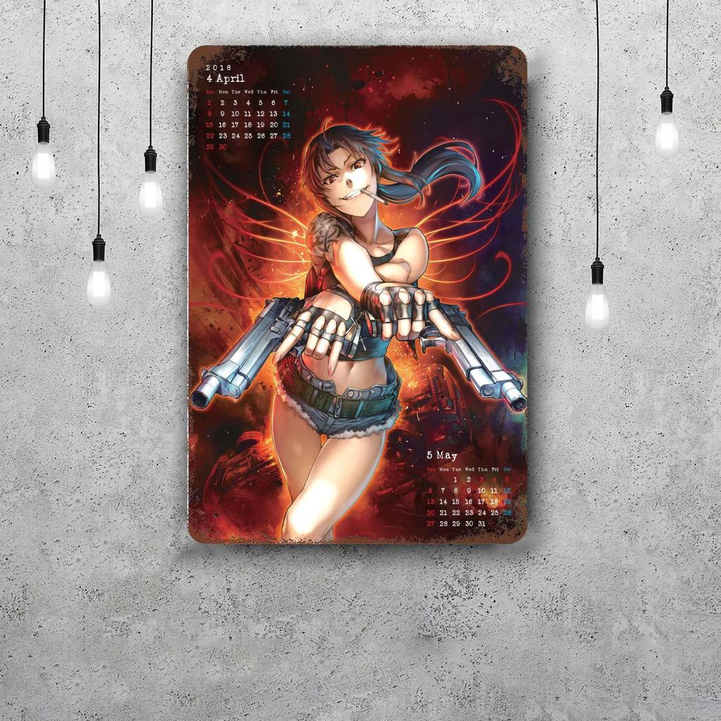 revy black lagoon Funny Bar Metal Sign Retro Plaque Sign Alcohol Drinker Pub Club Man Cave Kitchen Wall Decoration