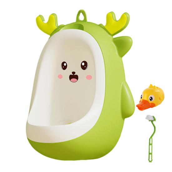 Boys Potty Training Urinal Cartoon Animal Shape Wall-Mounted Pee Trainer with Rotating Windmill Target Children Urinal