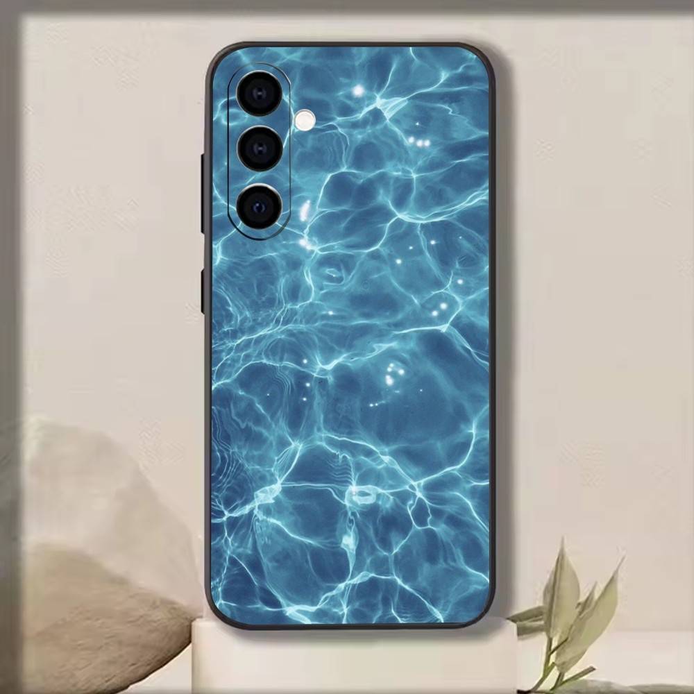 The Patterns of Seawater Phone Case For Samsung Galaxy A73,A72,A71,A70,A53,A52,A51,Soft Silicone Black Cover