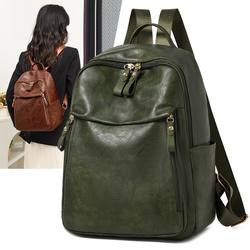 

PU Backpack Women s Travel Backpack коричневий