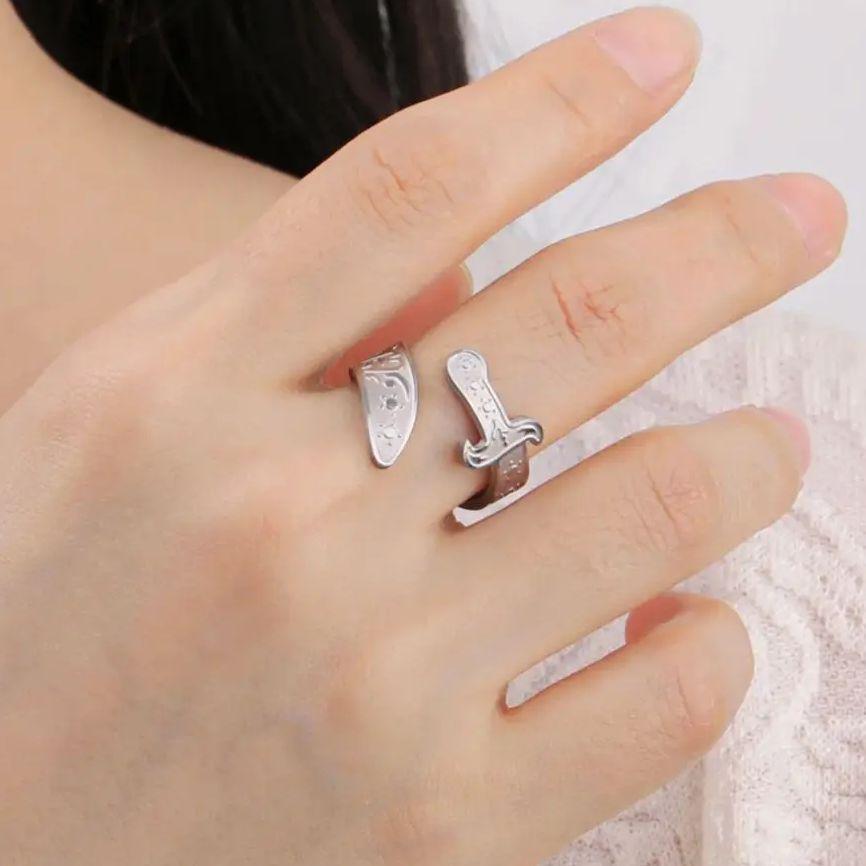 LIKGREAT Shia Zulfiqar Sword Ali Ring for Men Women Stainless Steel Arabic Imam Adjustable Ring Islam Muslim Amulet Jewelry