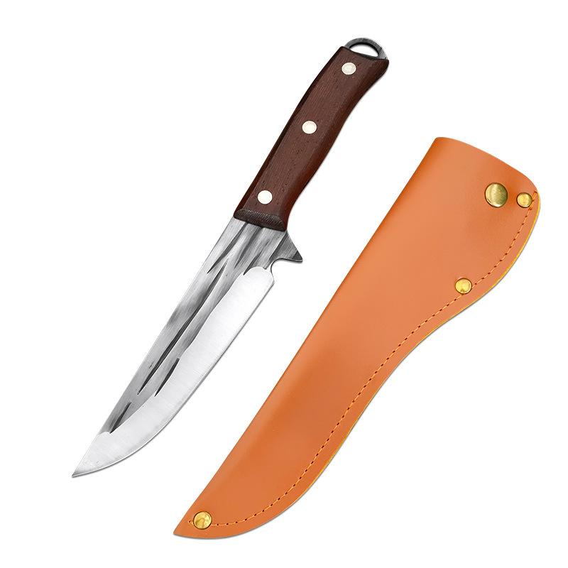 Kitchen Boning Knife Forged Meat Cleaver Butcher Knife with Wood Handle Peeling Cutter Fishing Utility Knife with Gift Sheath