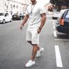 New Men's Summer Street Men's Short-sleeved Shorts Two-piece Men's Casual Sports Large Size Suit Men