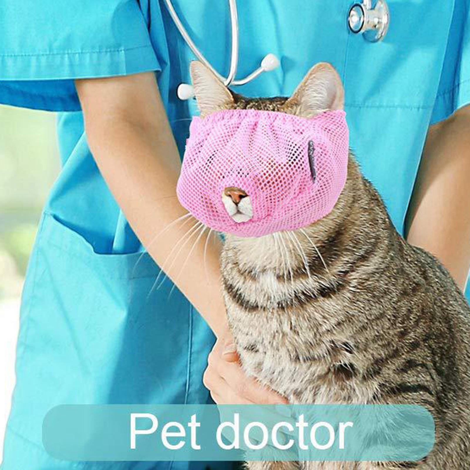 

Патч-маска для кошачьих глаз, защита от укусов, отличная защита, легко надевать и снимать собаку L and pink