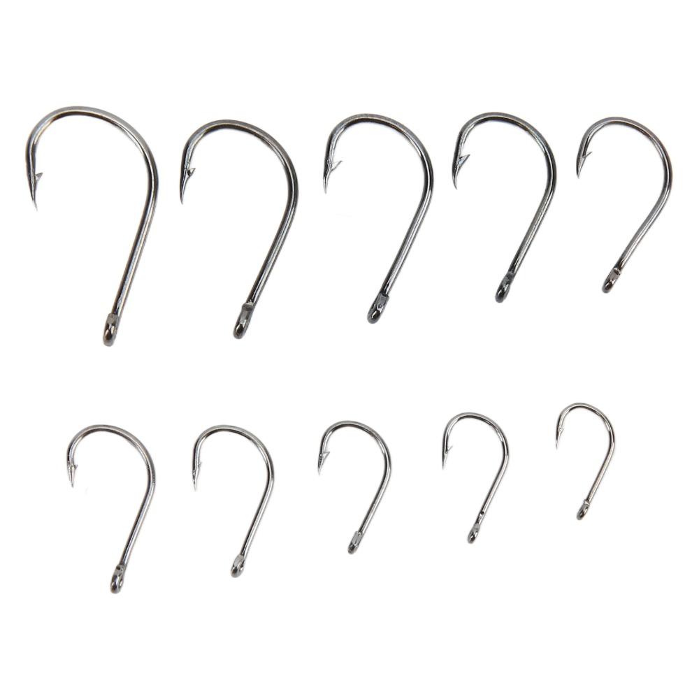 500PCS 10 Sizes Carp Fishing Hooks High Carbon Steel Fly Fishing Hooks  Trout Fishing