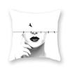Fashion Decorative Black Gray Lip Eye Print Pillow Case Living Room Sofa Cushion Cover Cases