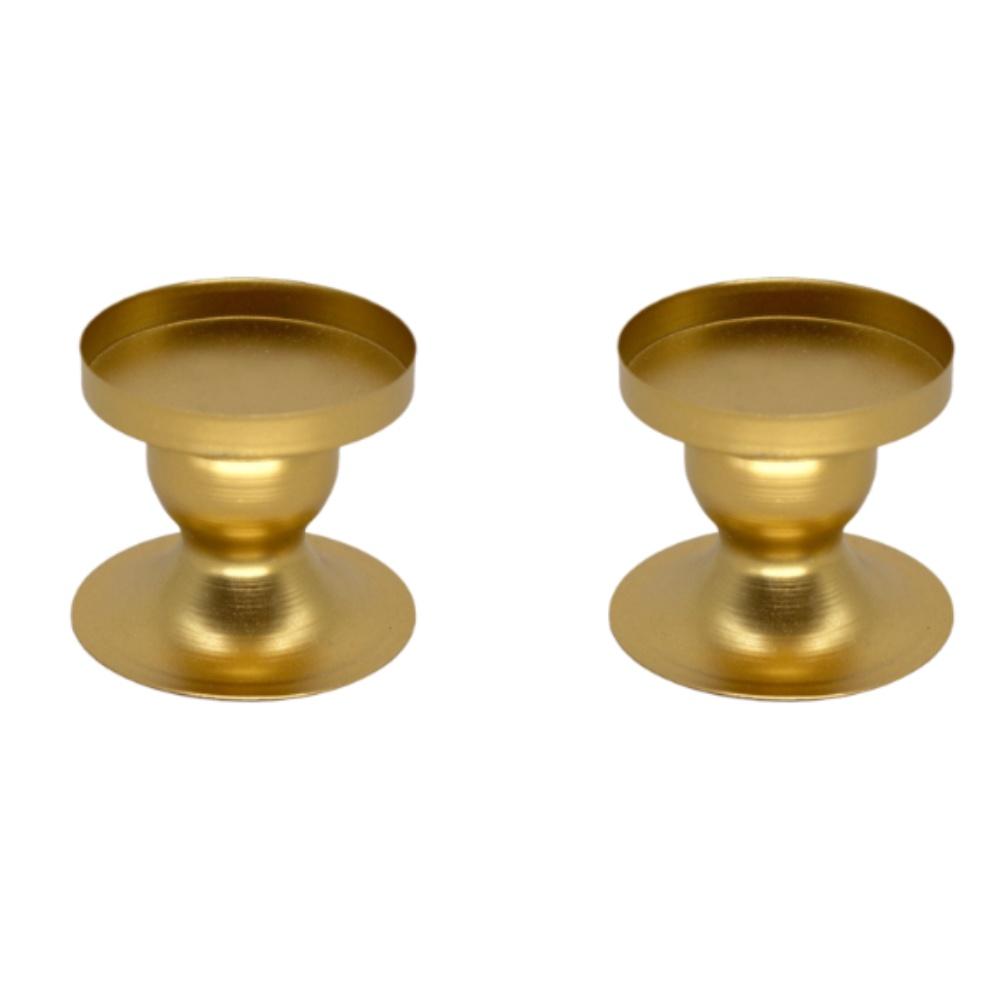 

Vintage Metal Pillar Candle Holders Set Of 2, Iron Art Candlesticks For Wedding Home Decorative Crafts Ornaments золотистий