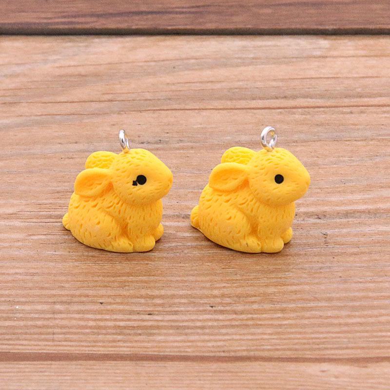 

6-цветная DIY смола, подвеска-шарм в виде кролика для ожерелья, браслета, украшение для сумки (21х21мм) жёлтый