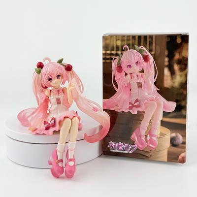 Figurină Anime Hatsune Miku Rochie Roz Sakura Miku Ver Model PVC Jucării de Acțiune Decorațiune Flori de Cireș Roz Cadou de Colecție