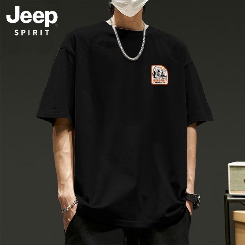 JEEP SPIRIT Men s Cotton Loose Fit Printed Short Sleeve T-Shirt L