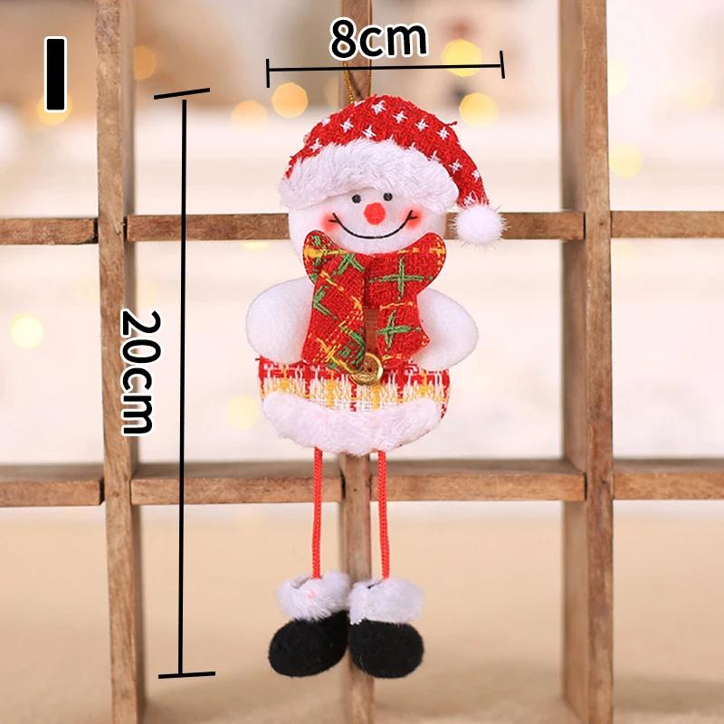 Christmas Santa Claus Dolls Dancing Snowman Deer Bear Cloth Puppet Christmas Tree Small Hanging Pendant Home Craft Decor Gift