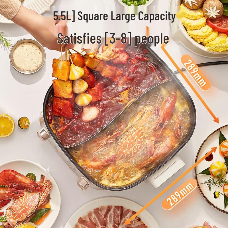 Midea 5.5L Dual-Flavor Multifunction Electric Hot Pot