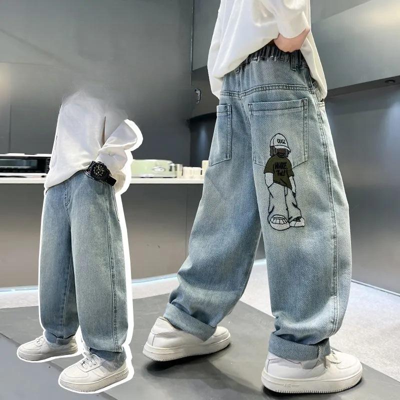 Children's Clothing Boys' Spring Wear Jeans Straight Leg Pants Boys' Handsome Loose Pants
