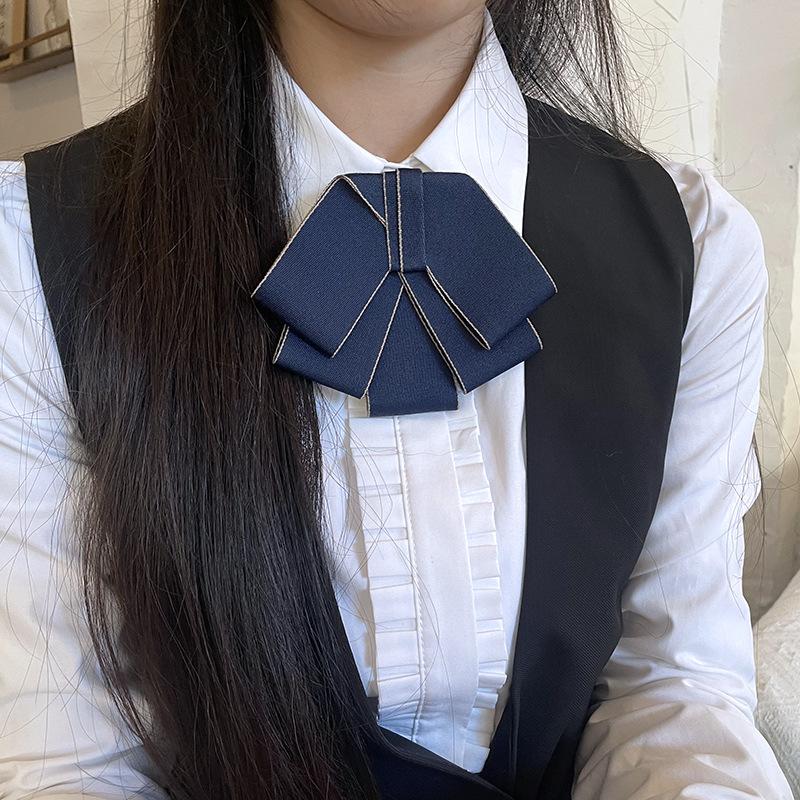 Collar Flower Female Professional Head Flower Set Bank Bow Tie Industrial And Commercial Postal Mail Storage Teller Blue Shirt Jk Tie Accessories