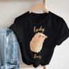 Pink Women Tshirts Casual Cute Cartoon Hedgehog Floral Graphic Print Female Tee Tops Harajuku Fashion Short Sleeve T Shirt Femme