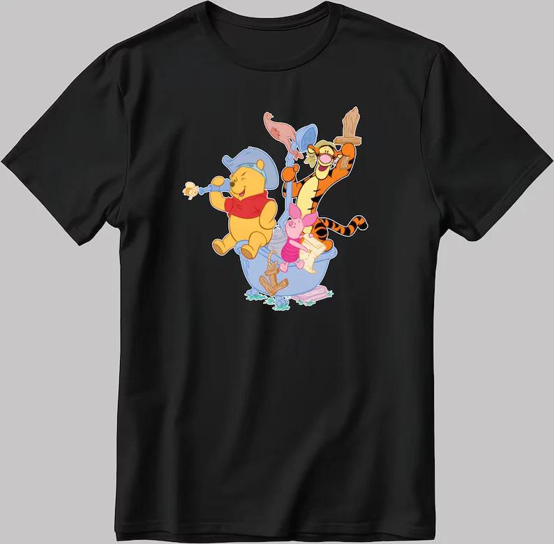 Winnie The Pool Friends Foreve Black T Shirt With Unisex Style Best Gift S