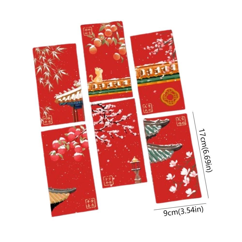 6pcs Hongbao Children Money Pocket Traditional Gifts Packing Bags  Celebration Party